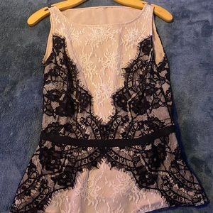 Blush & Black Lace Sleeveless Top